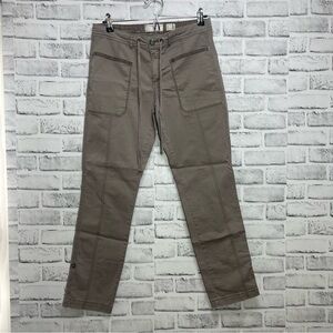 Anthropologie HEI Lightweight Utility Roll Tab Hem Brown Pant 28